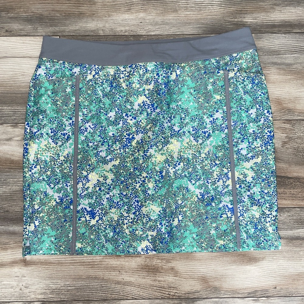 Adidas‎ blue green Floral ultimate Golf Tennis Skirt Skort Size Large